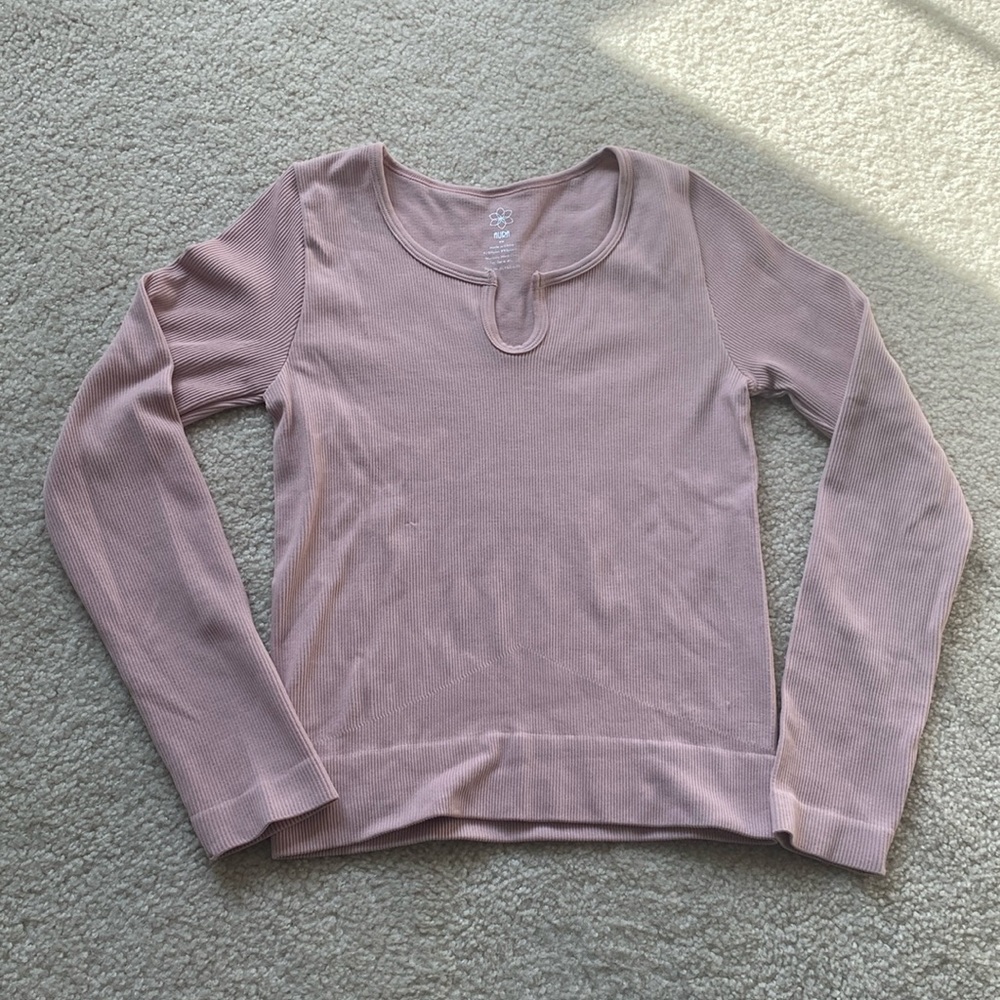 Aura Cropped Pink Long Sleeve